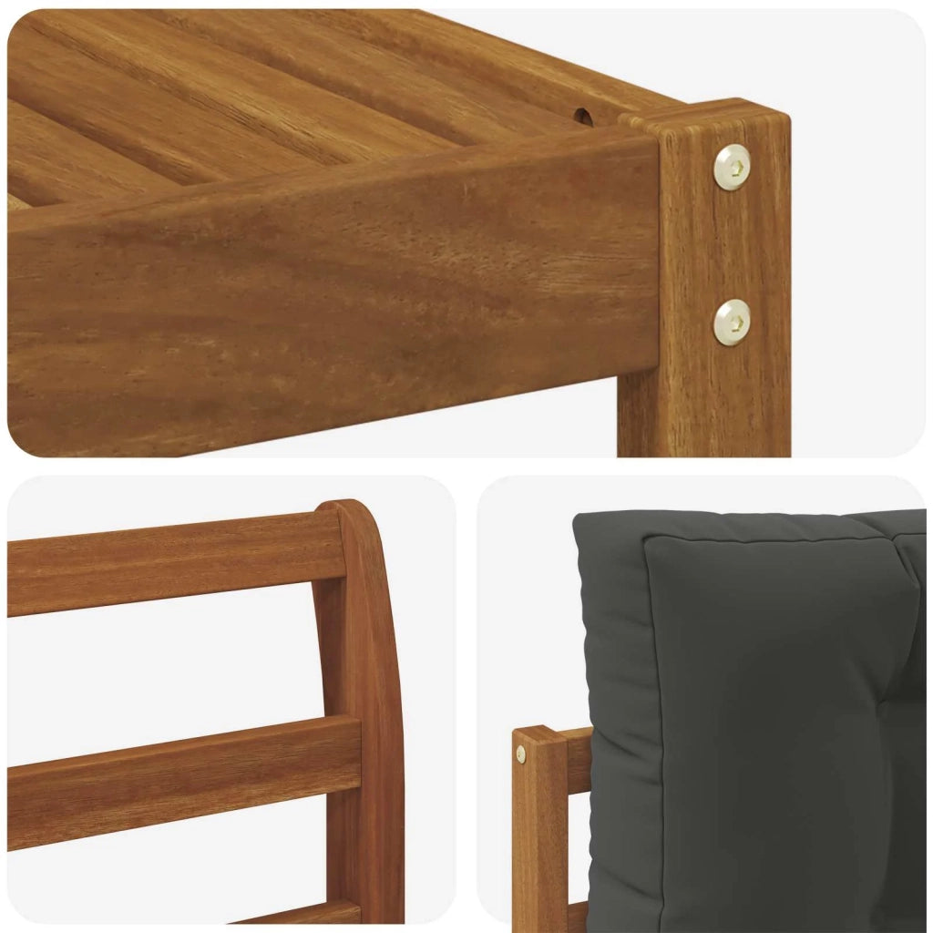 Set di divani da esterno con cuscino 8 pcs Naturale e Antracite 3368000