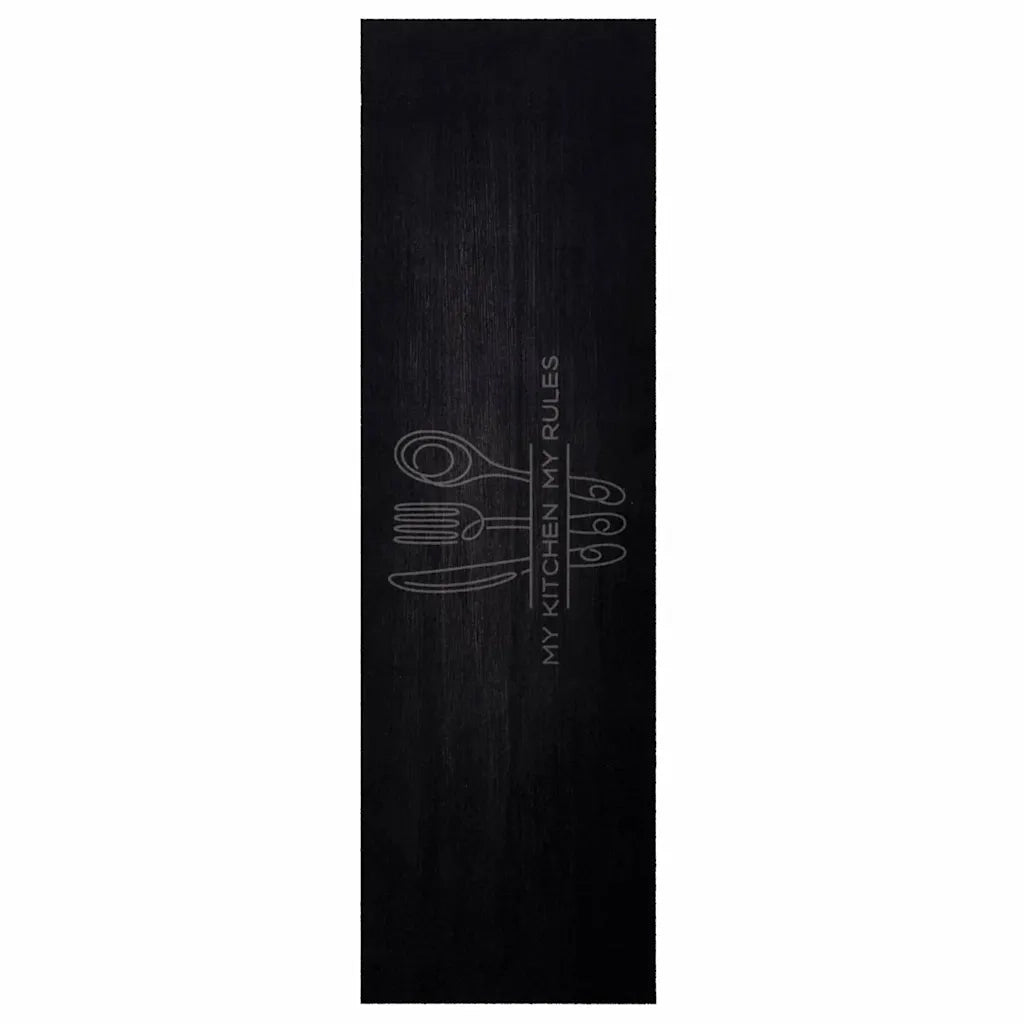Tappeto da Cucina Nero 150 x 45 cm Velluto 42013429