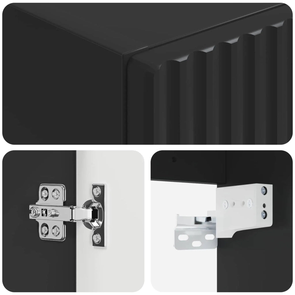 Mobiletto da Bagno | Armadio da bagno a Muro Nero 33 x 34,5 x 60 cm