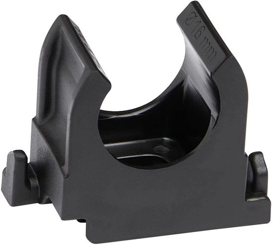 Clip per tubi in plastica - 16 mm - 200 pezzi - Nero
