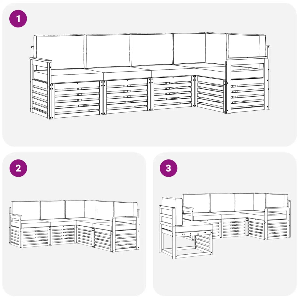 Set di divani da esterno 5 pcs Bianco e Antracite 3391822
