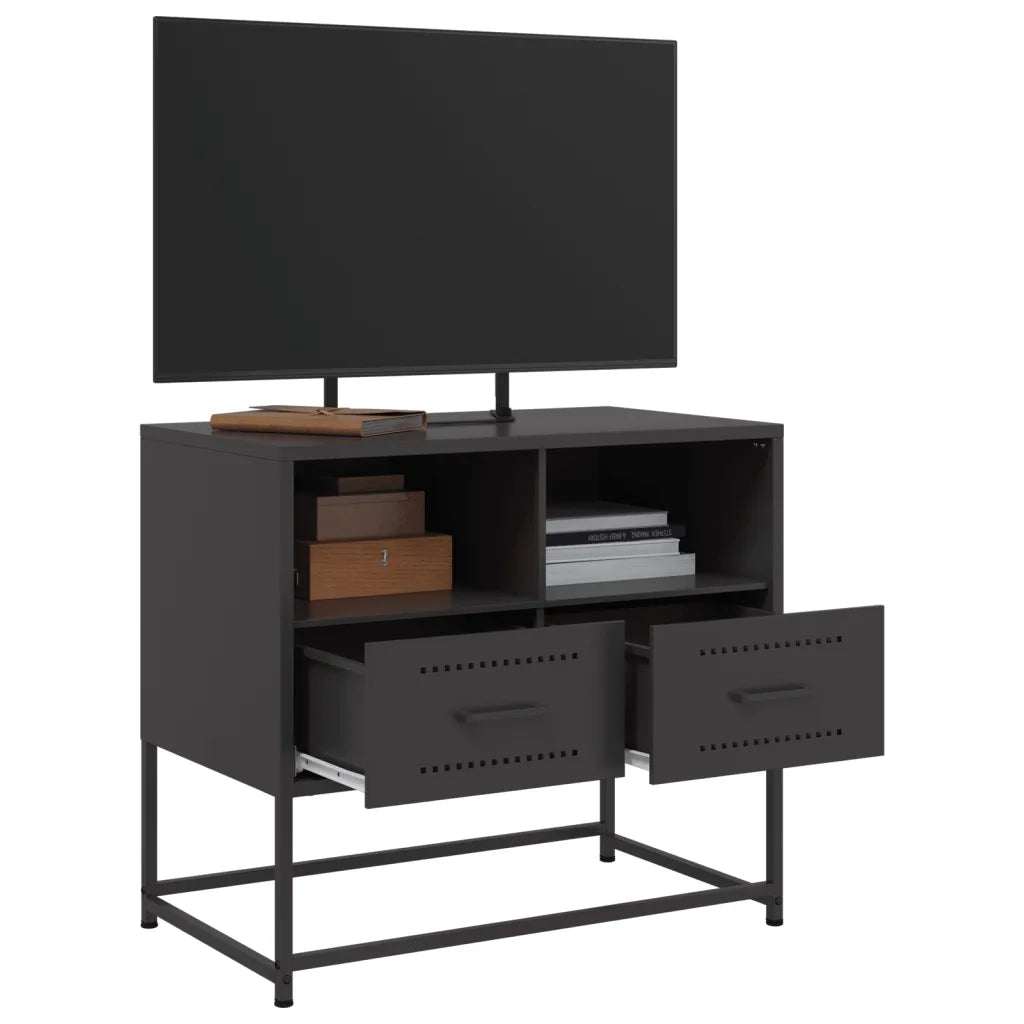 Mobile TV Nero 68x39x60,5 cm in Acciaio 846548