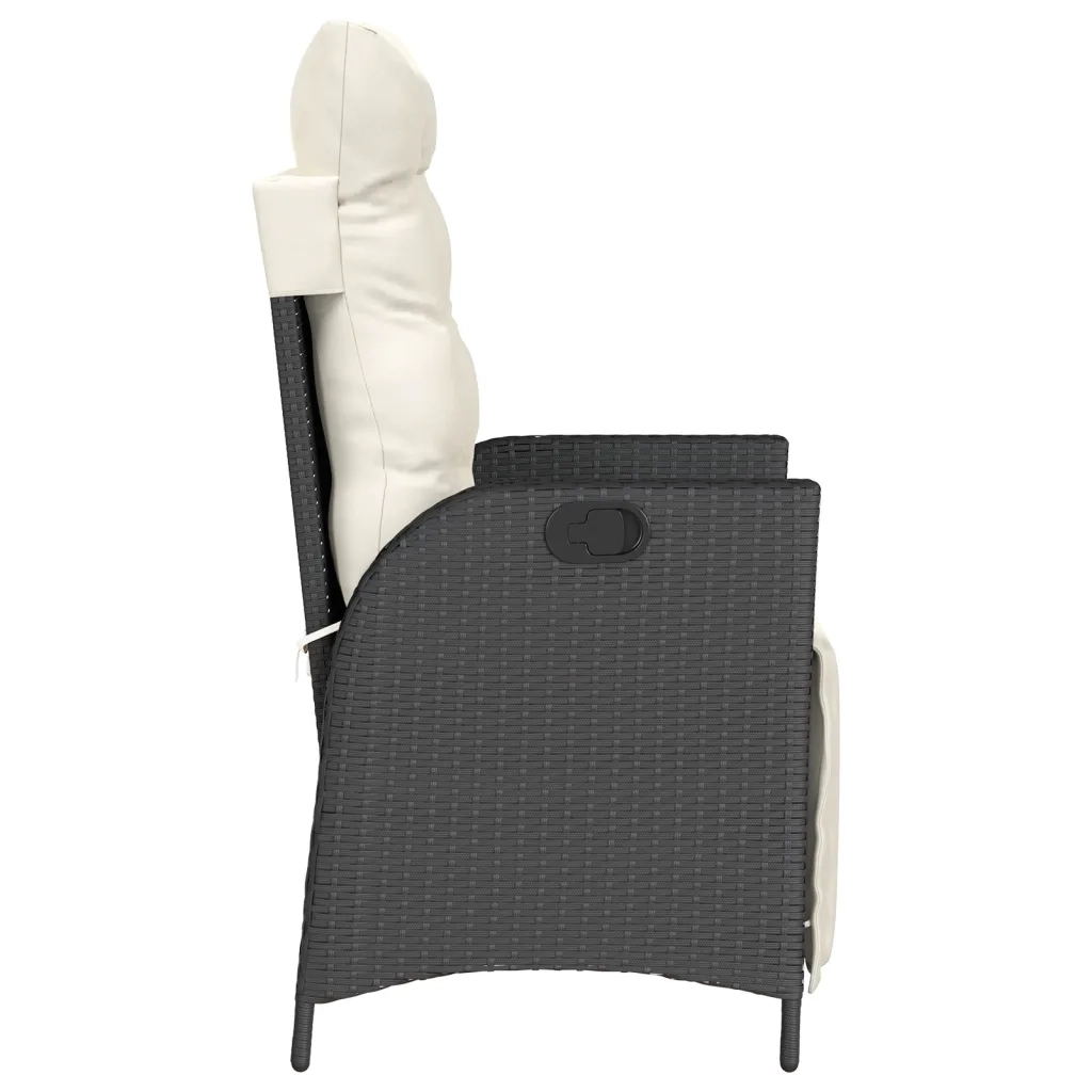 Set da Bistrò 3 pz con Cuscini Nero in Polyrattan 365296