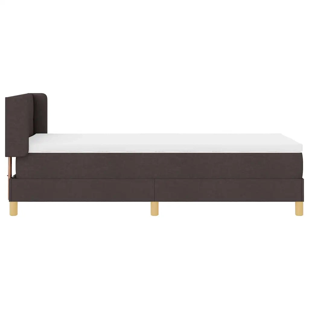Letto a molle con materasso Marrone Scuro 200 x 100 cm Tessuto 3341282