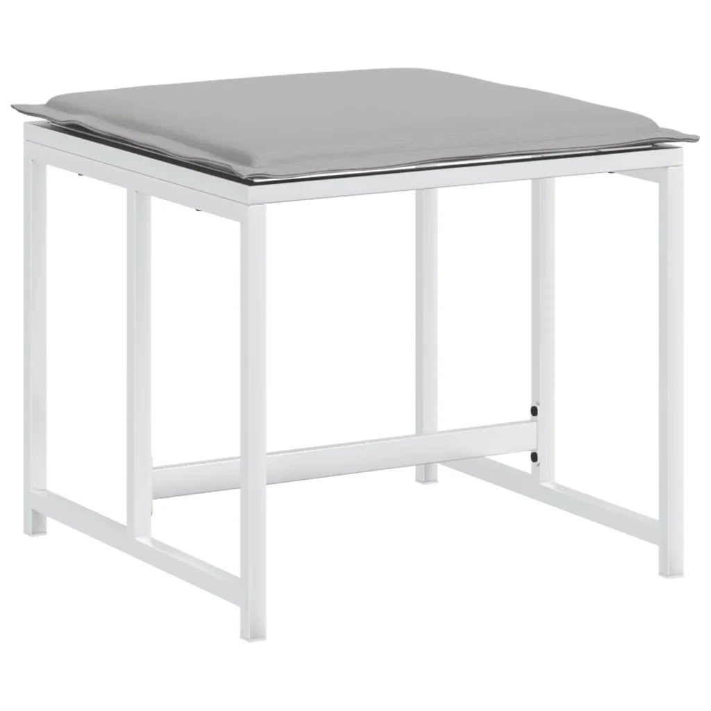 Set da Pranzo da Giardino 17 pz con Cuscini Bianco in Textilene 3295102
