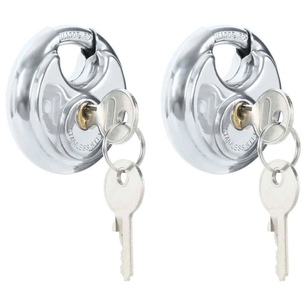 Lucchetti Discus con Chiavi 2 pcs Argento 7 x 2.4 x 7 cm 42020747