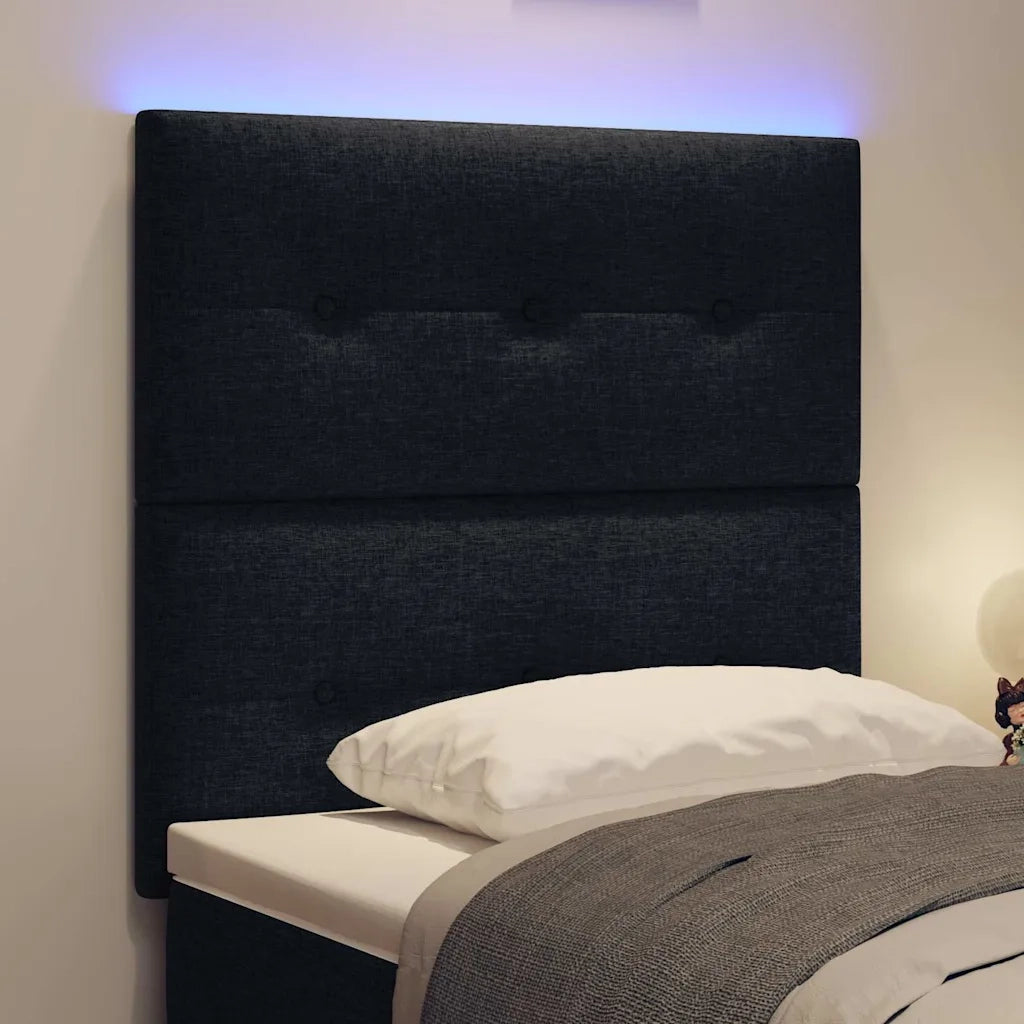 Testiera LED con strisce LED con testiera Nero 90 cm Tessuto 3338399