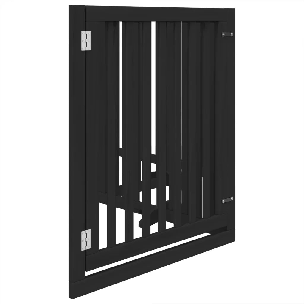 Cancello per Cani Porta Pieghevole Nero 4 Pannelli 320cm Pioppo 352259