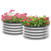 Fioriera rialzata modulare ¨C Xylo ¨C set 2 pezzi metallo argento ?60x30cm