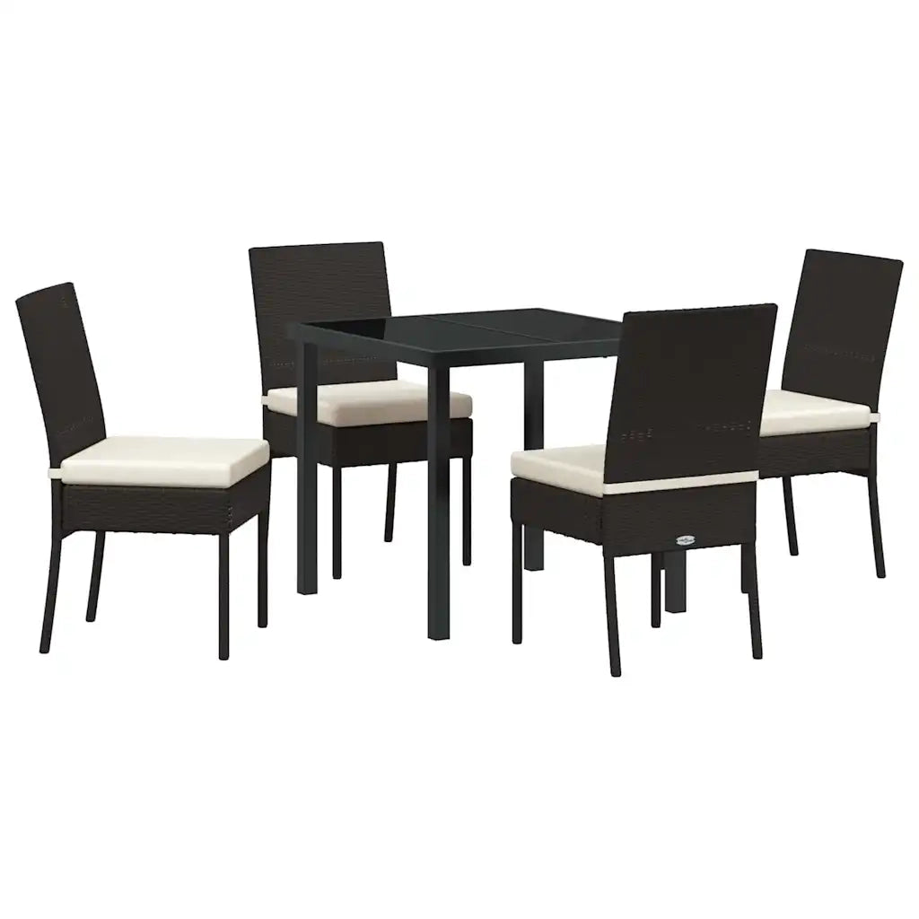Set da Pranzo per Giardino 5 pcs Nero