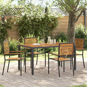 Set da Pranzo per Giardino 5 pcs Nero e Marrone polyrattan 3365438