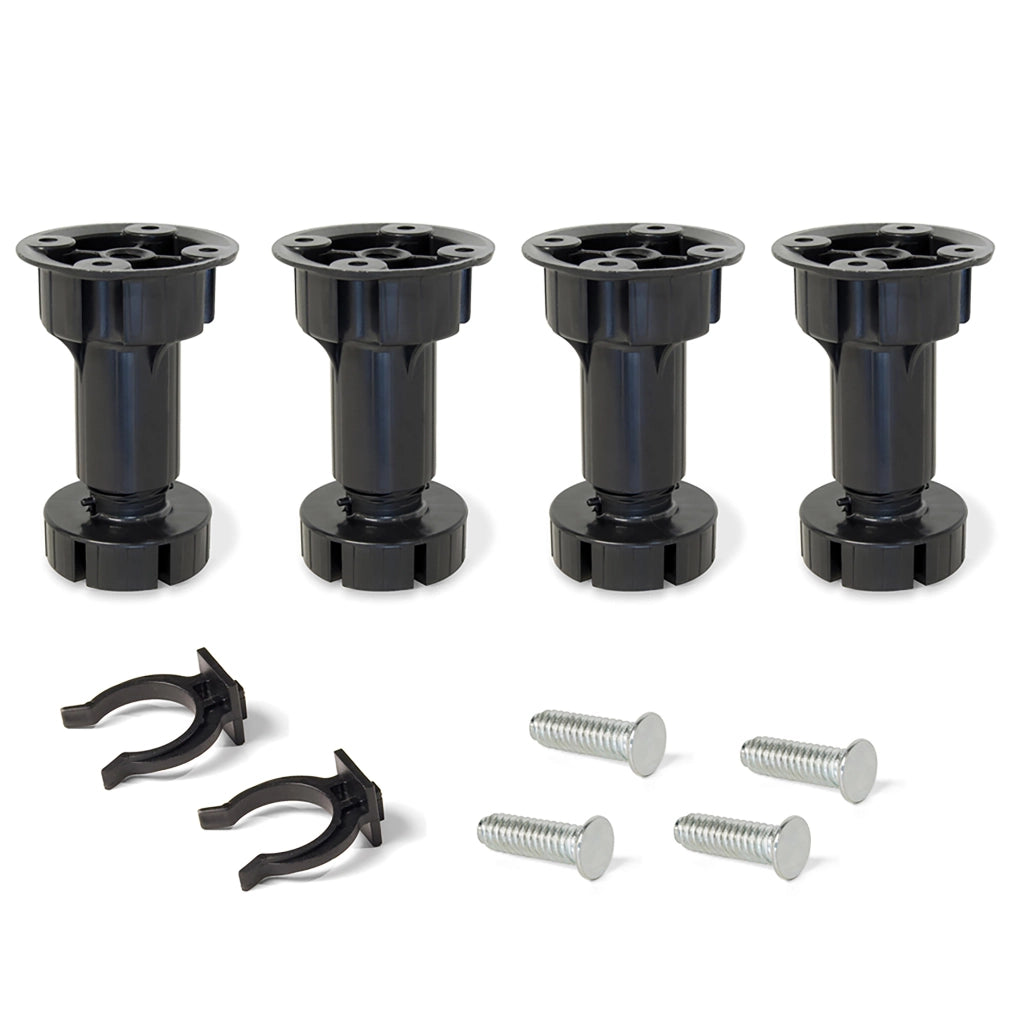 KIT PIEDI CON BASE E PINZA PER MOBILI Ø 40 mm - 100 mm - 130h