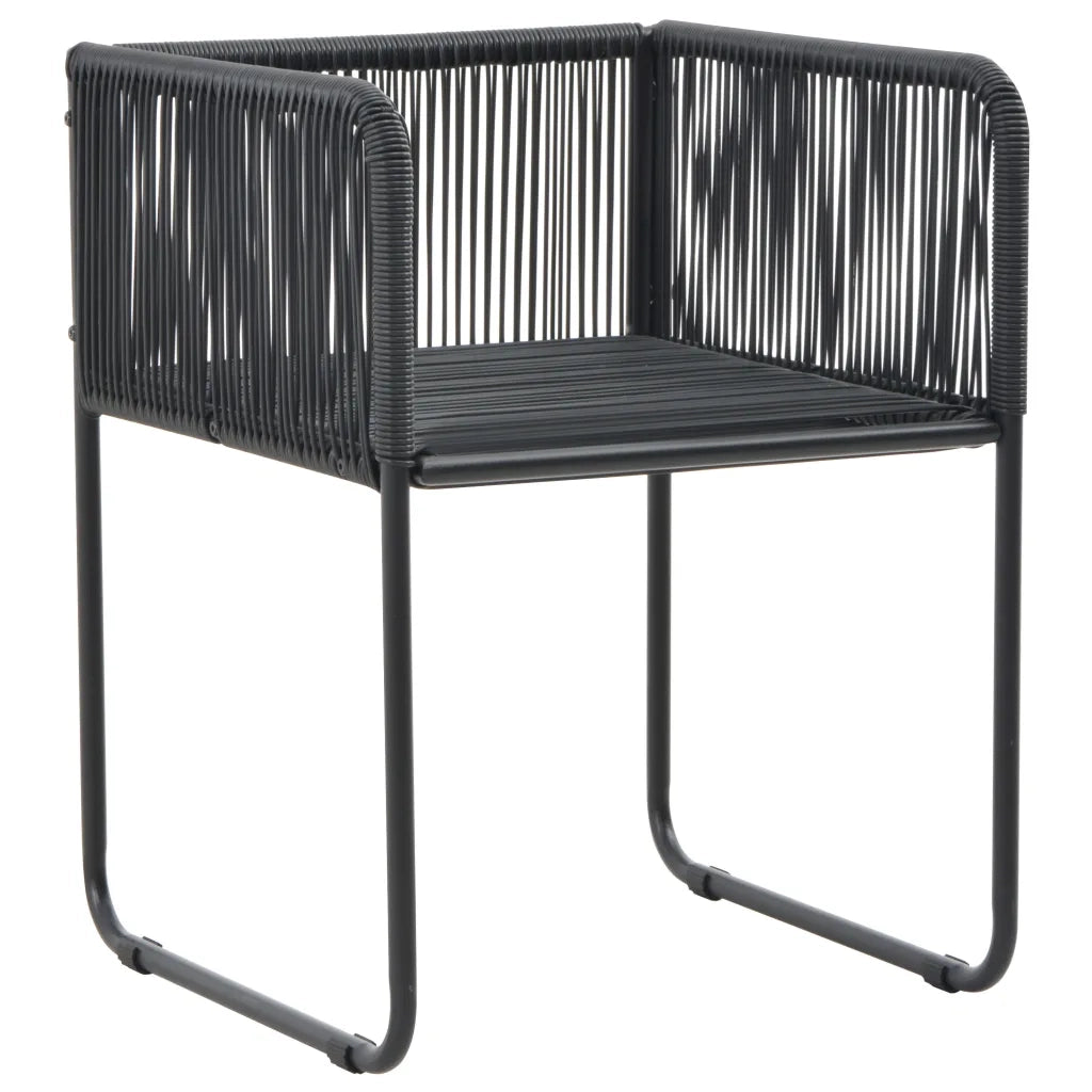 Set da Pranzo da Giardino 7 pz in Rattan PVC Nero e Marrone