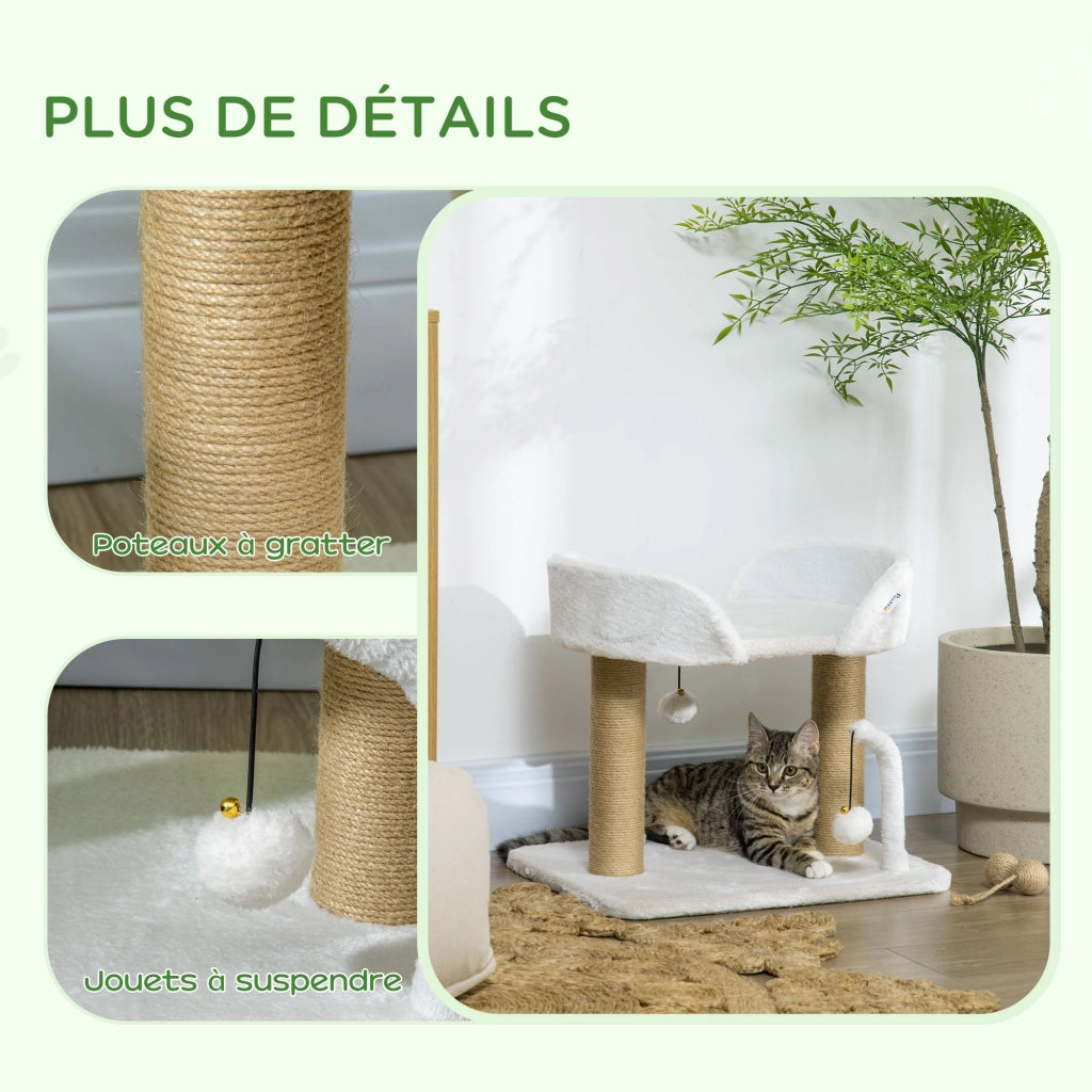 Tiragraffi per gatti con gioco ¨C Minimal ¨C 48x38x42 cm beige