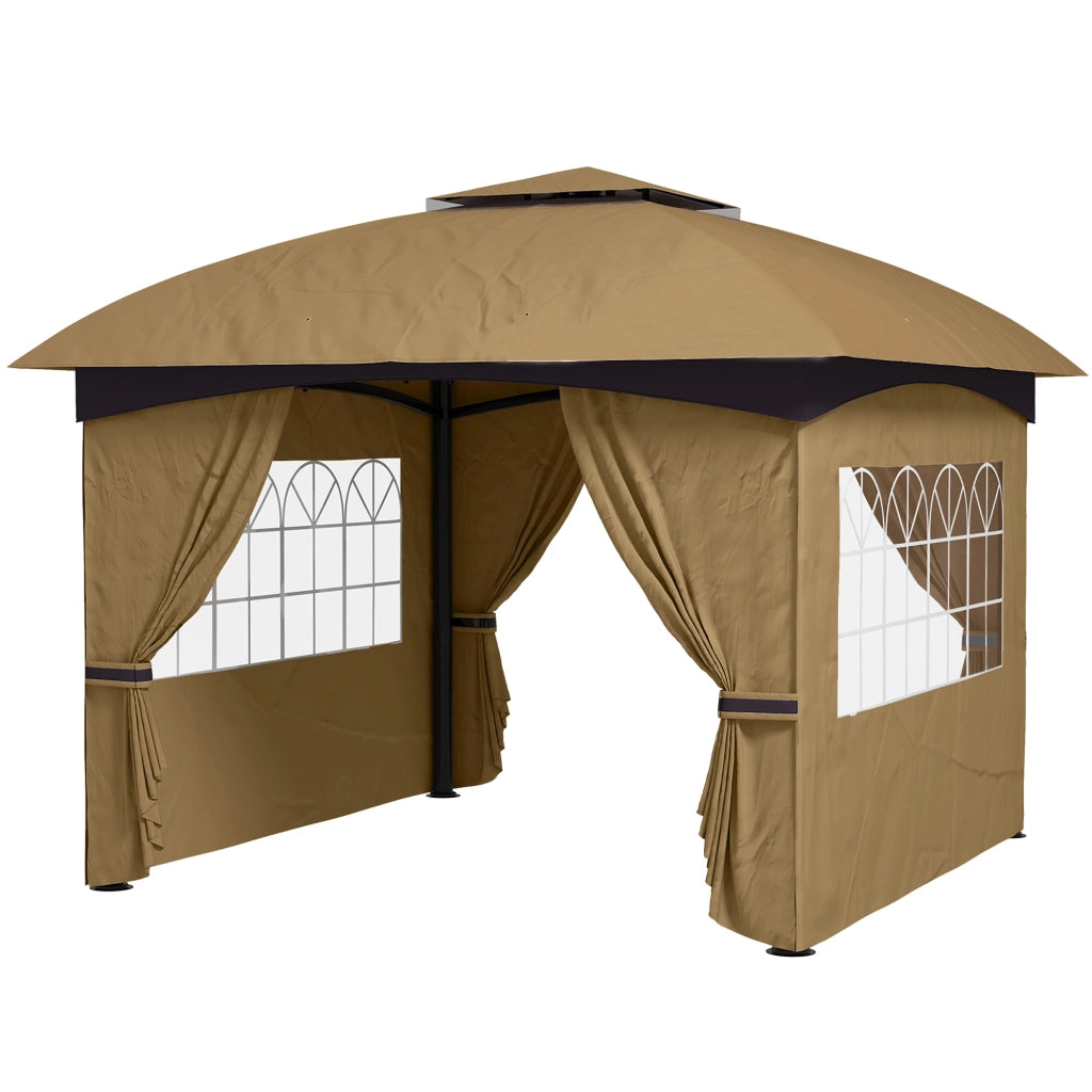 Gazebo da Giardino con Pareti ¨C zephmum ¨C 3.4x3.4m Beige