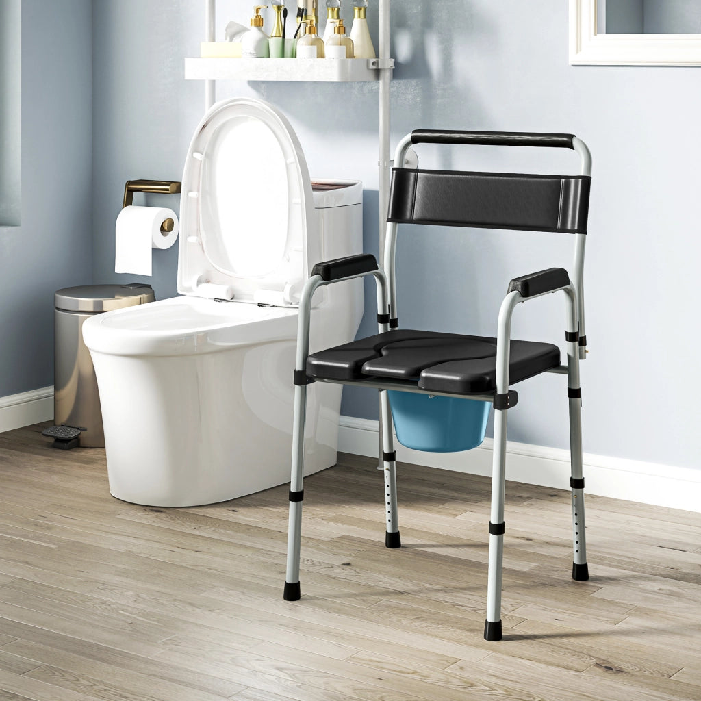 Sedia Pieghevole da Bagno ¨C Minimal ¨C Nero, 150 kg