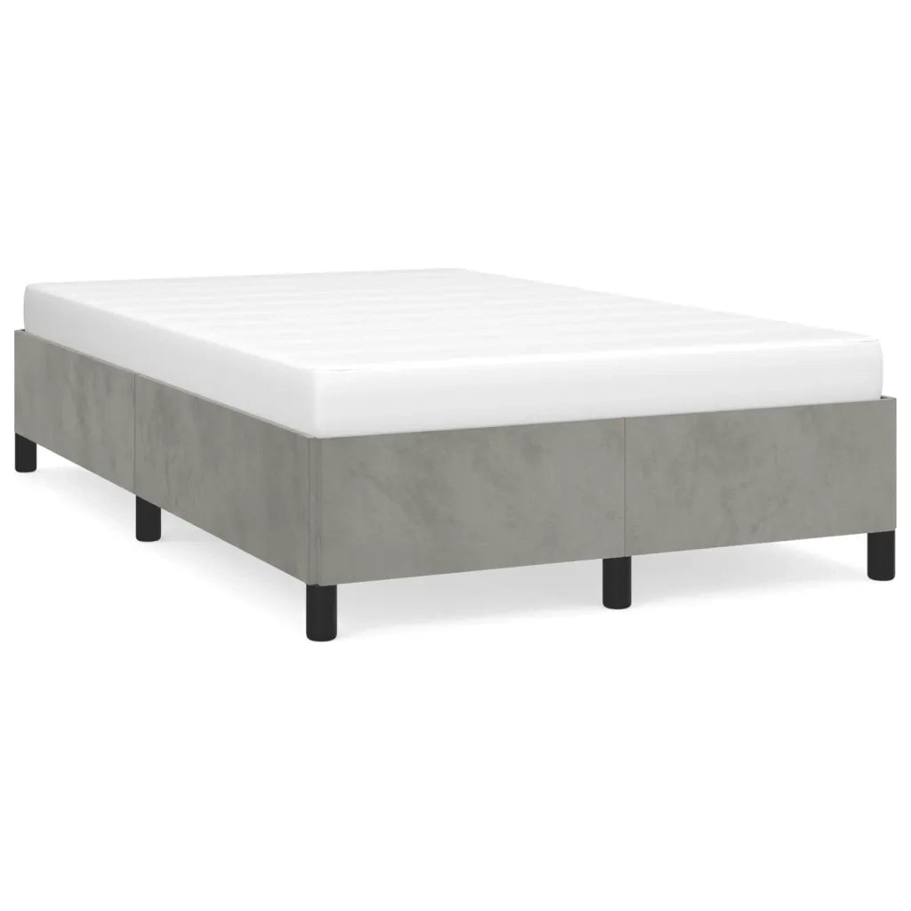 Letto matrimoniale | Letto per adulti | Giroletto senza Materasso Grigio Chiaro 120x200 cm Velluto