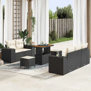 Set Divano da Giardino 8 pcs Nero polyrattan 3361950