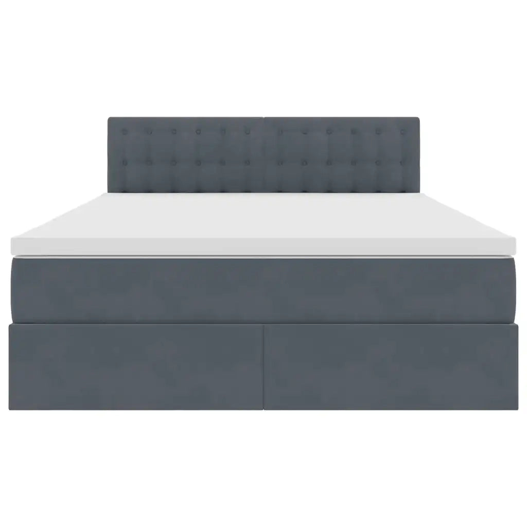 Letto con Contenitore Grigio scuro 140 x 190 cm Velluto
