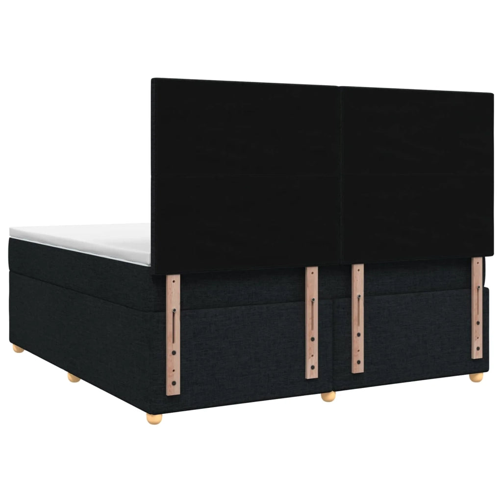 Letto box spring con materasso Nero 160 x 200 cm Tessuto 3453923