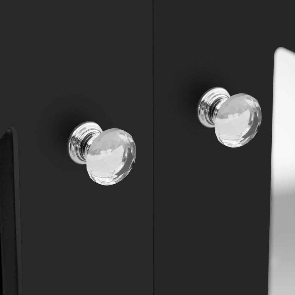 Credenza a 4 Ante con Specchio ¨C MINIMAL ¨C Nero, 160x40x84 cm