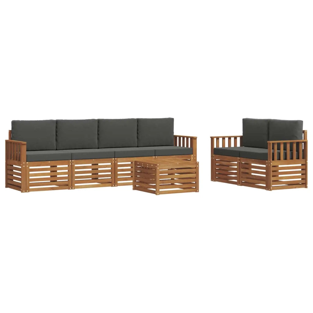 Set di divani da esterno con cuscino Naturale e Antracite 3374402
