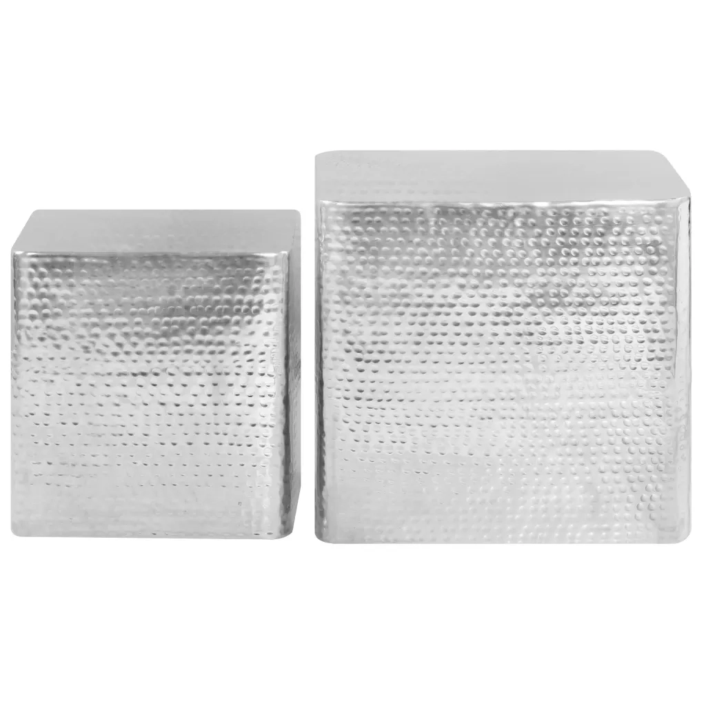 Tavolini da Salotto 2 pz Argento in Alluminio 246504