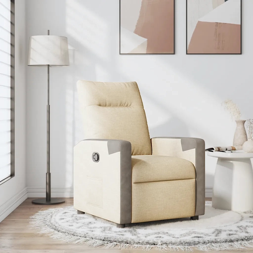 Poltrona Reclinabile in Tessuto Crema 4104842