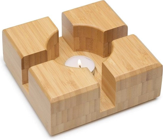 Theewarmer di Bambù - Drankwarmer Universale con Design Moderno e Robusto