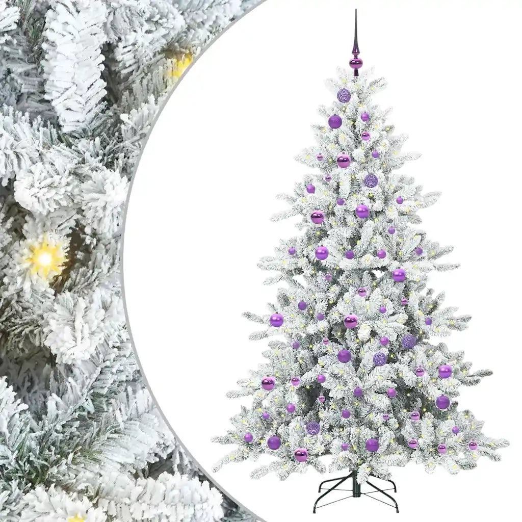 Albero di Natale Artificiale-Albero Natalizio con Rami Pieghevoli Bianco 180 cm 481098