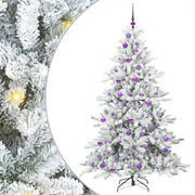 Albero di Natale Artificiale-Albero Natalizio con Rami Pieghevoli Bianco 180 cm 481098