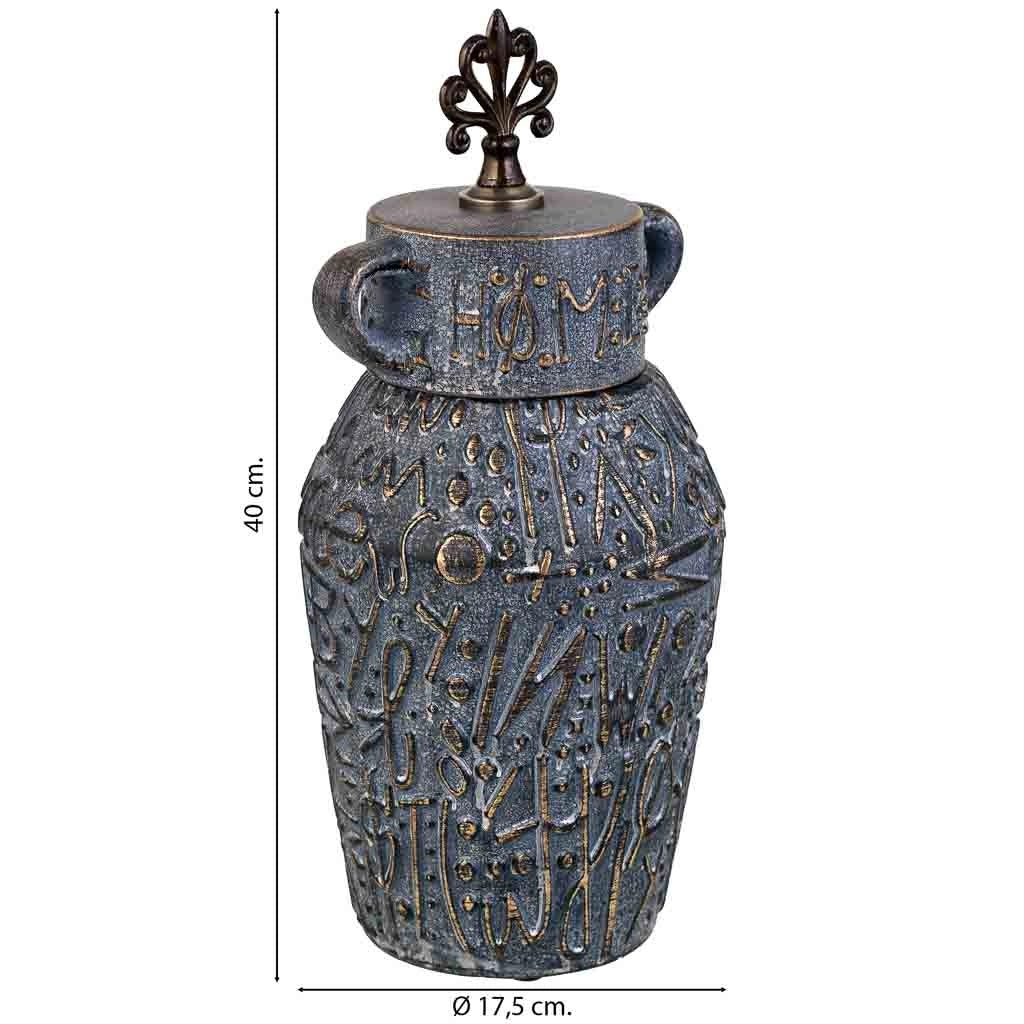 Vaso ceramica grigio, d17,5x40h cm