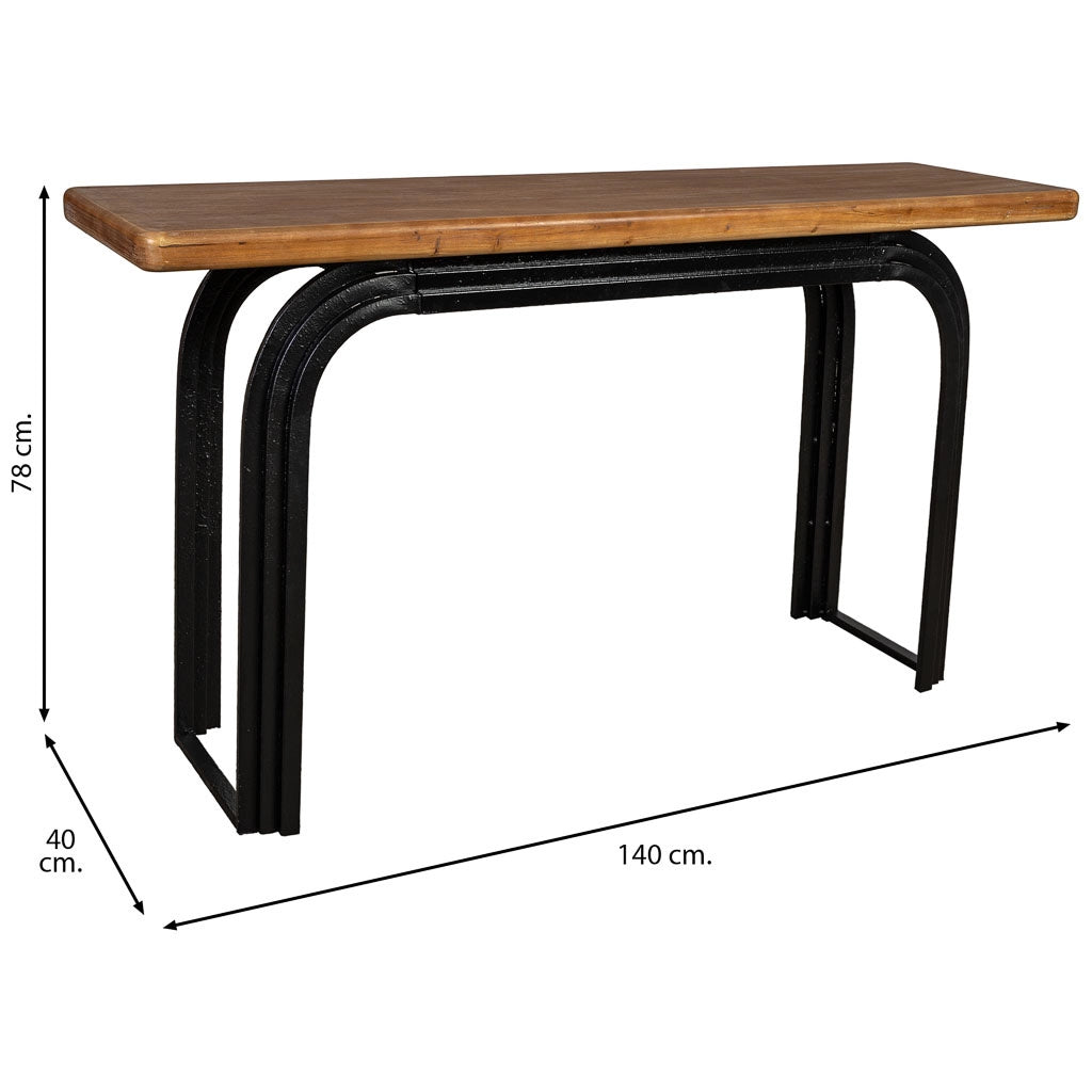 Mobile da ingresso in legno nero 140x40x78h cm