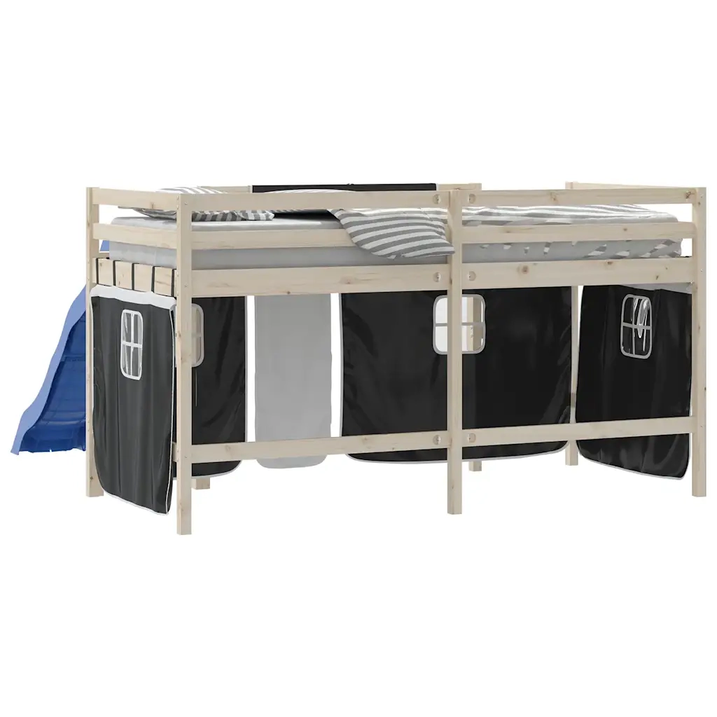 Tende per Letto a Soppalco Bianco e Nero in Poliestere 835913