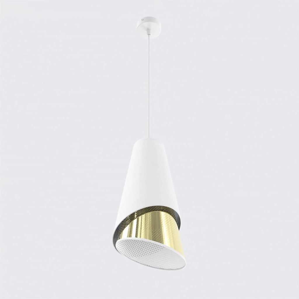 Lampada a sospensione MODA bianco oro 1xE27 Emibig