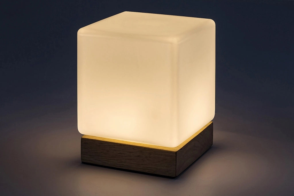 Lampada da tavolo Pirit faggio vetro LED dimmer Rabalux