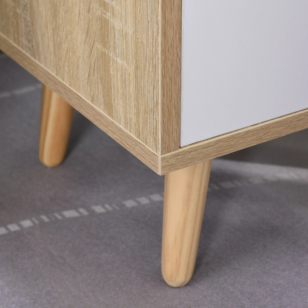 Comodino con cassetto e mensola ¨C Xylo ¨C legno naturale 37x30x48cm