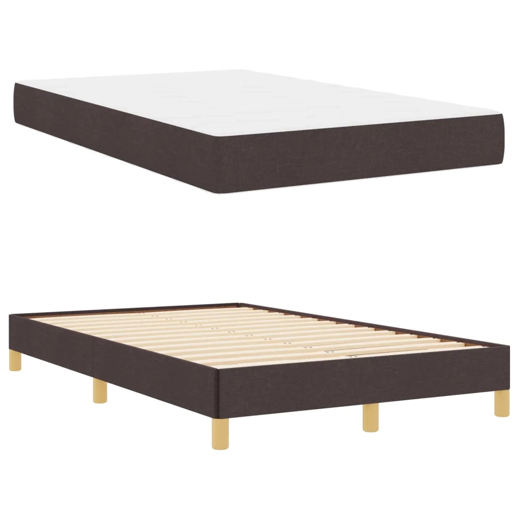 Letto a molle con materasso Marrone Scuro 120 x 190 cm Tessuto