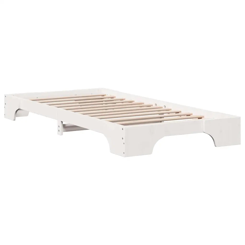 Struttura del letto-Giroletto-Rete del Letto Bianco 90 x 190 cm Pino massello 483490