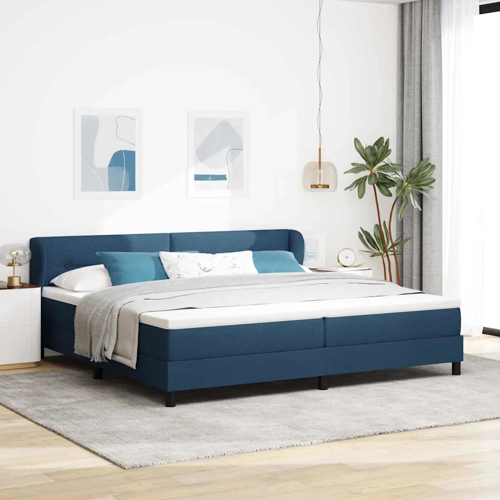 Letto a molle con materasso Blu 200 x 200 cm Tessuto 3340051