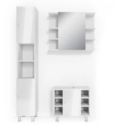 Vicco Set mobili bagno Bianco lucido 3 parti