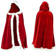 Costume di Natale per donna - Capa lunga 150 cm con pelliccia artificiale