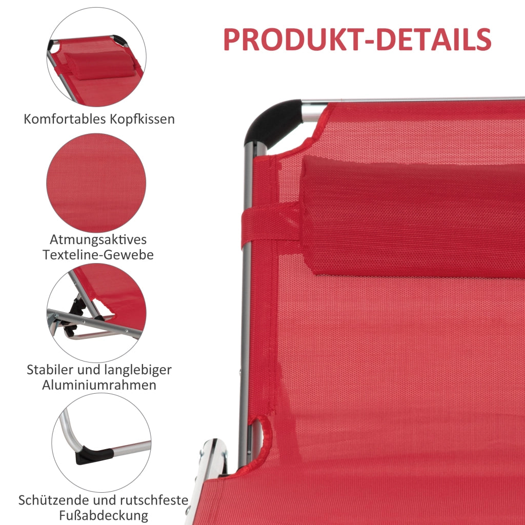 Sdraio pieghevole da giardino con cuscino ¨C Minimal ¨C Grigio 120 kg