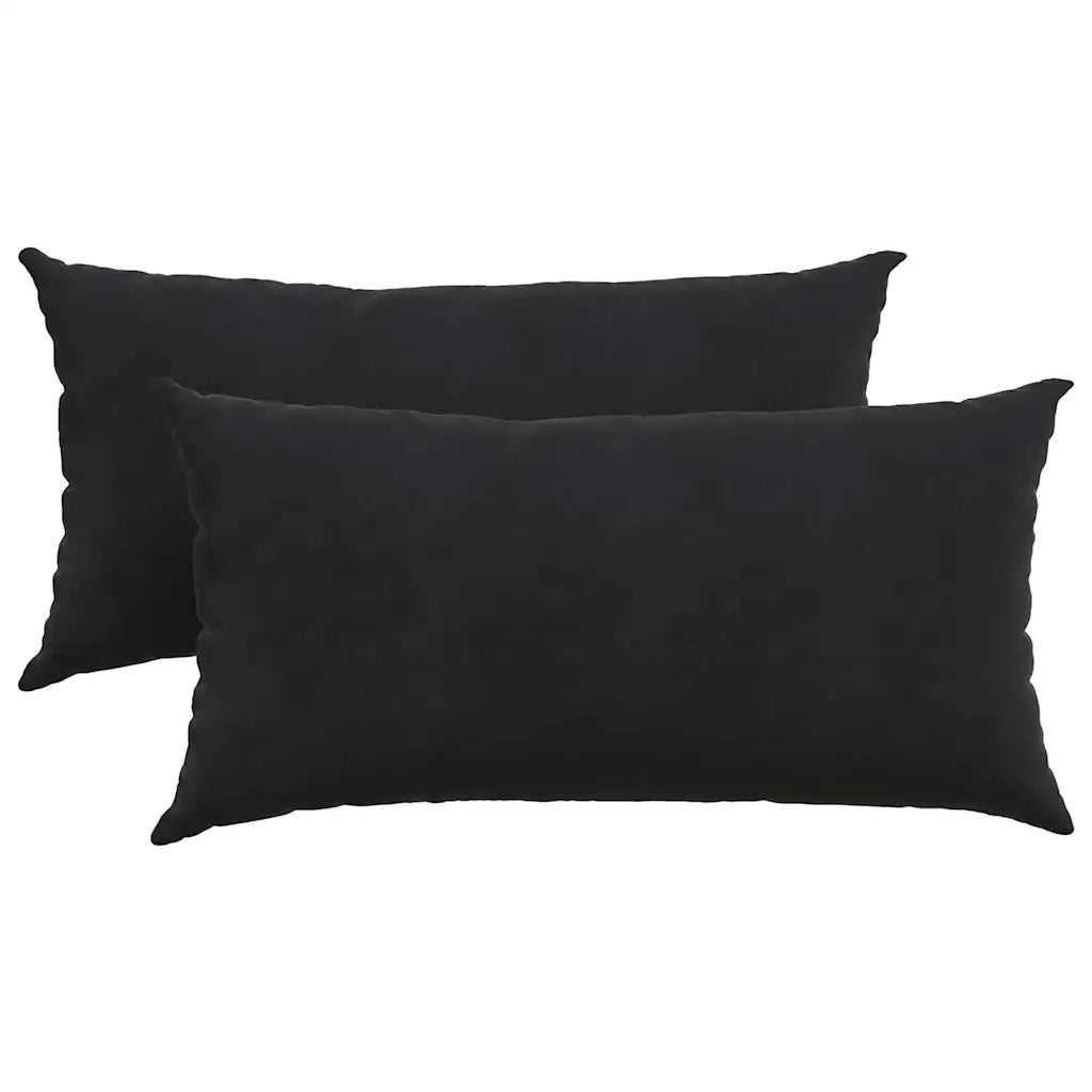Cuscini da Divano 2 pz | Cuscini per sedie Nero 80 x 40 cm Tessuto in Cords