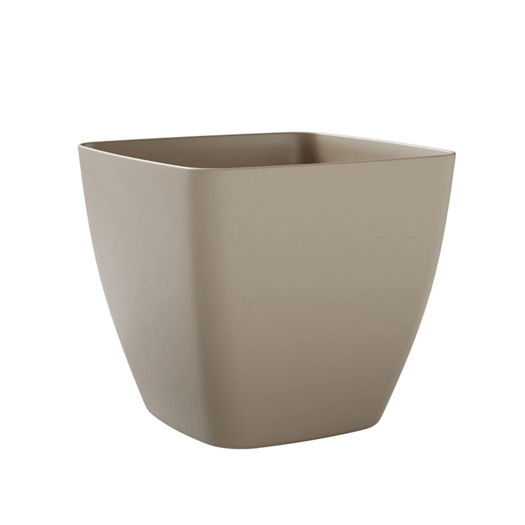 Vaso Quadrato Indoor e Outdoor Tera Ceylon Kit Milk Ø40 cm in Plastica Beige