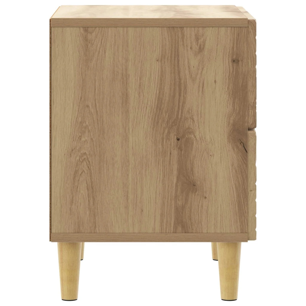 Comodino | Armadio da Notte | Mobiletto da notte Rovere Artigianale 62 x 34,5 x 48 cm