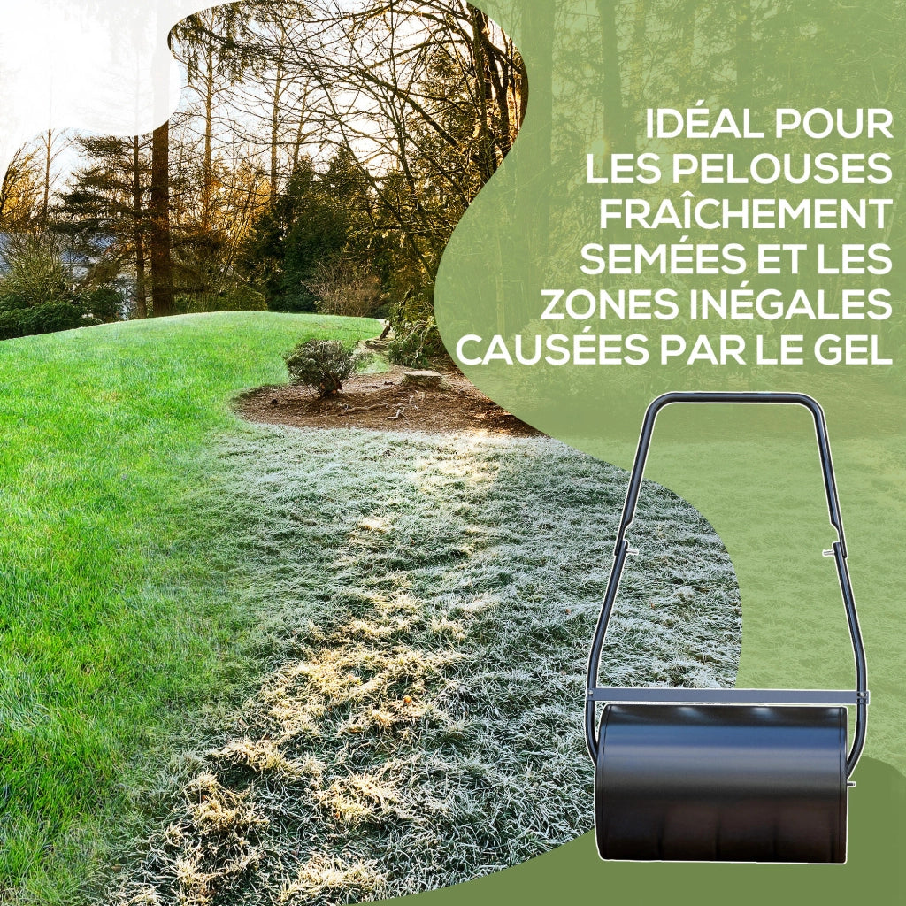 Rullo da giardino riempibile ¨C Minimal ¨C nero 60x32x105 cm