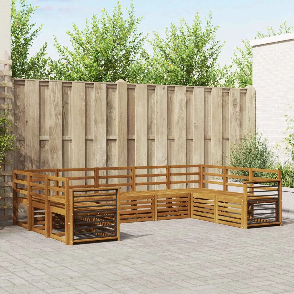 Set divani 9 pcs Naturale Legno di Acacia Massello 3375489