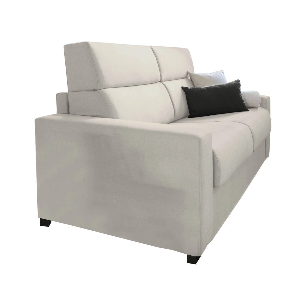 Letino, Divano Fisso 2 Posti Sfoderabile Made in Italy, 200x95x100h cm Beige