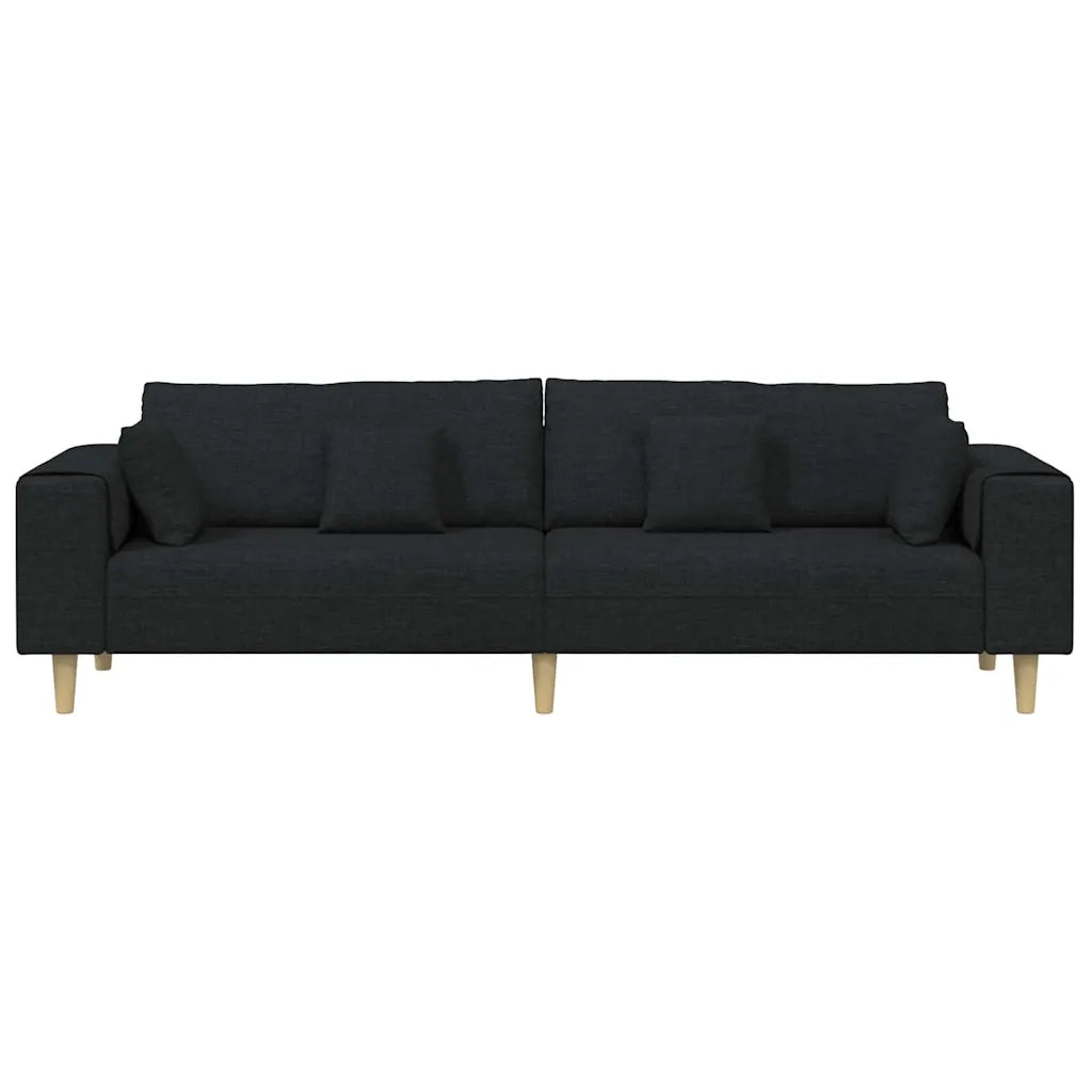 Divano con cuscino Nero 250 x 77 x 76 cm Tessuto 3335145